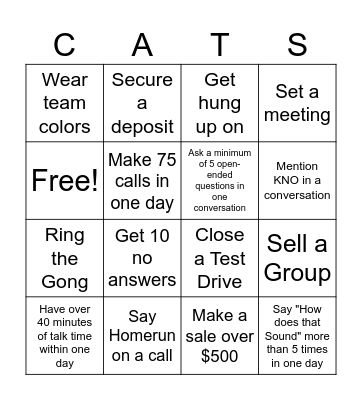 Catalyst Bingo Card