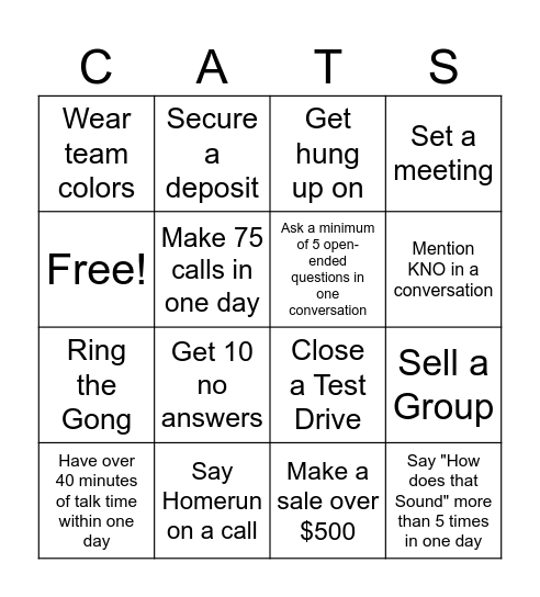 Catalyst Bingo Card