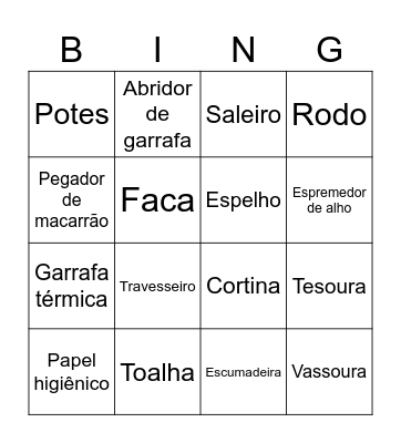 Chá de Casa Nova - Dani & Bruno Bingo Card
