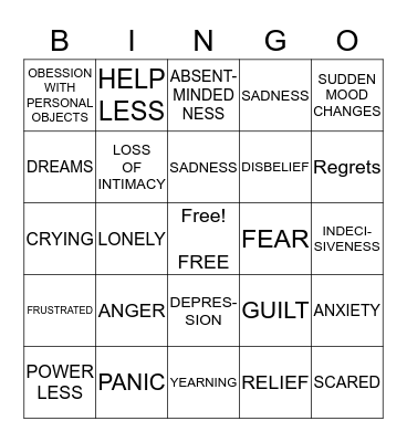 MY EMOTIONS & FEELINGS Bingo Card