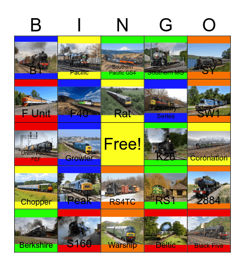 The Wilmington and Western Railroad and other Winter Themed Trains that I can ride with PWP besides the Niabi Zoo one day Bingo Card
