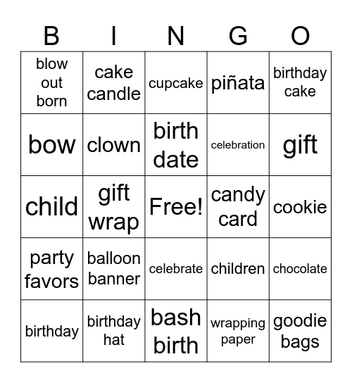 PARTY Bingo Card