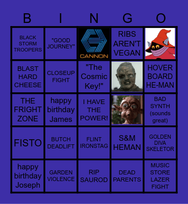 B-MOVIE BINGO: MOTU (1987) Bingo Card