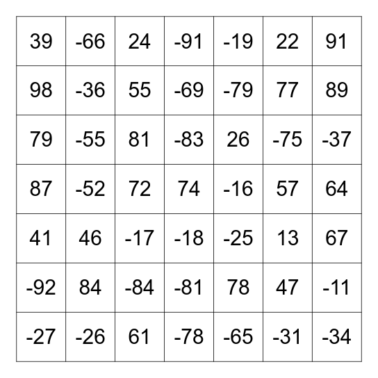 Tuesday Scratch That - Reverse It Bingo Card