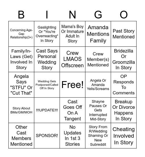 SRRS Bingo Card