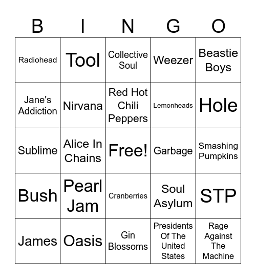 Lithium Bingo Card