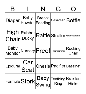 Baby Bingo Card