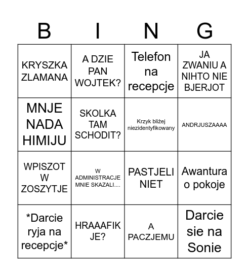 Bingo pani tatiana Bingo Card