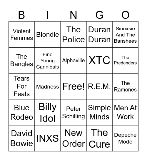 First Wave Bingo Card