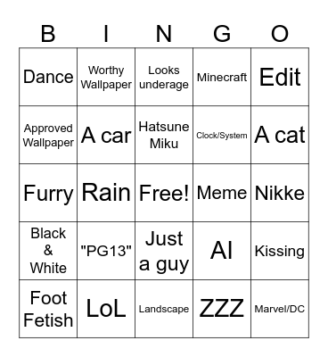 wallpaper engine bingo v0.1 Bingo Card