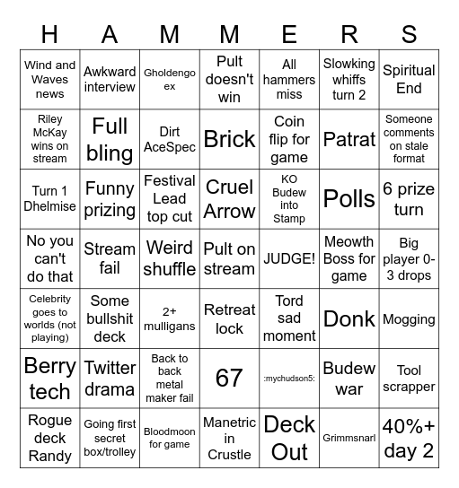 Worlds 2026 Bingo Card