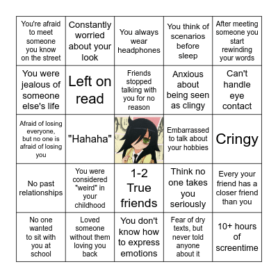 loser bingo Card