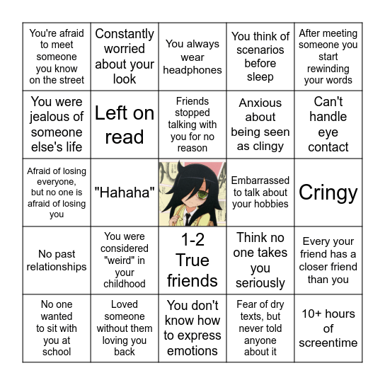 loser bingo Card