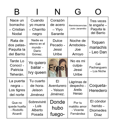 Familia Chiquillo Bingo Card