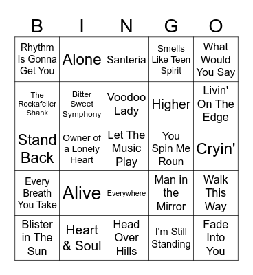Gen X Bingo Card