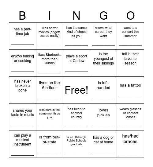 Celtic City Bingo Card