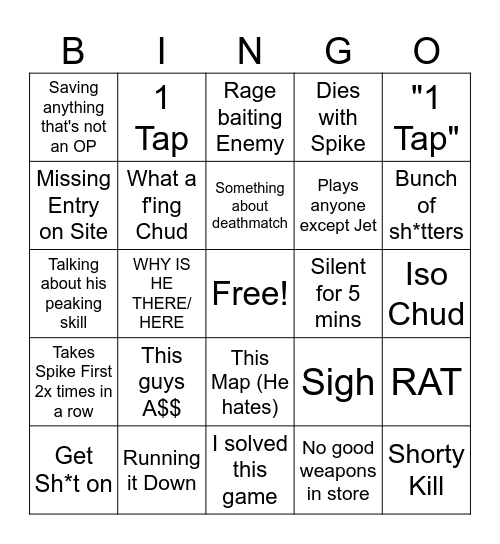 Ben Bingo Card