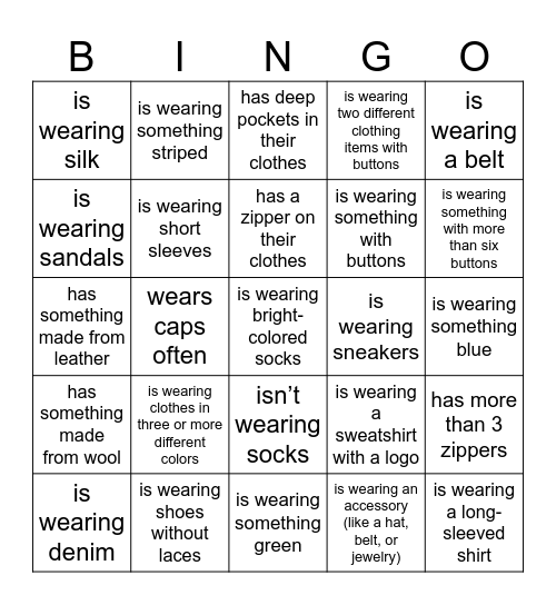 Find someone who... Bingo Card