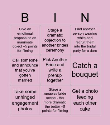 BRIDAL BINGO Card