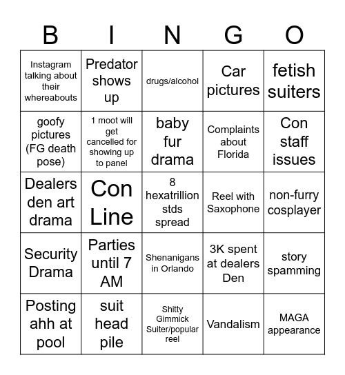 Megaplex Bingo Card