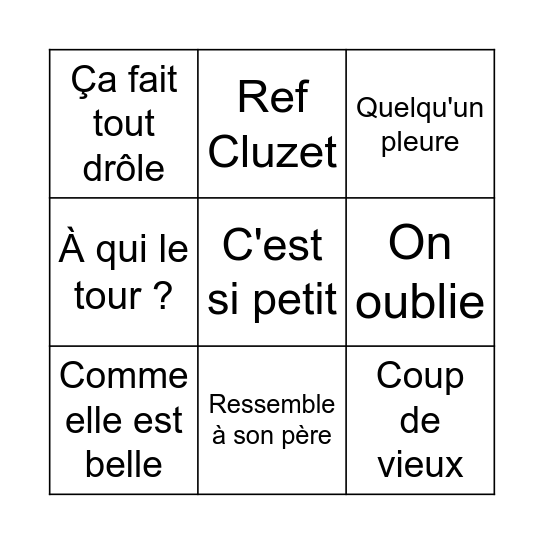 Raphaëlle Bingo Card