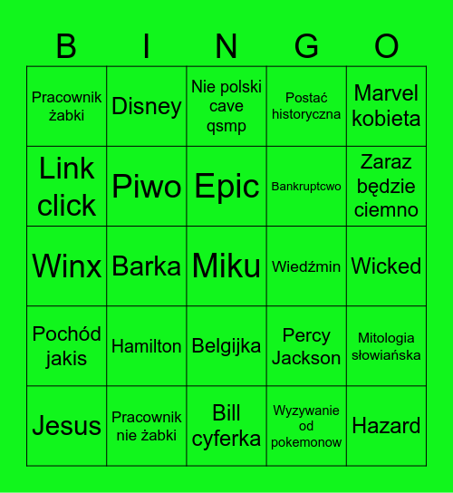 DF SOBOTA BANG Bingo Card