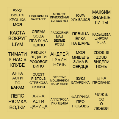 WEDDING BINGO Card