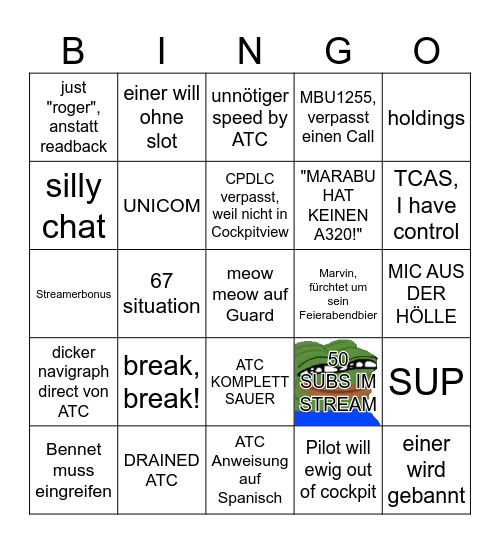 Cross To Canaries x elmoradar Bingo Card