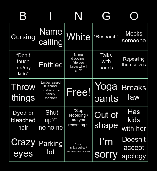 KAREN BINGO Card