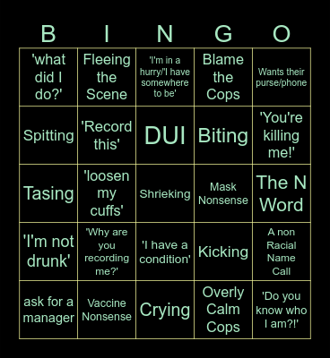 Karen Bingo Card