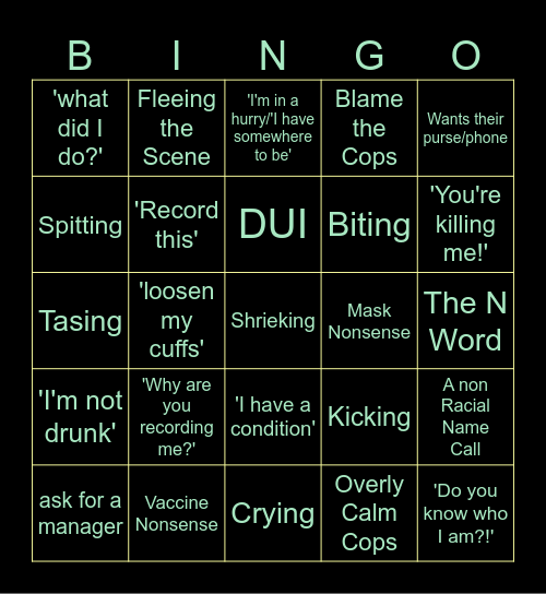 Karen Bingo Card