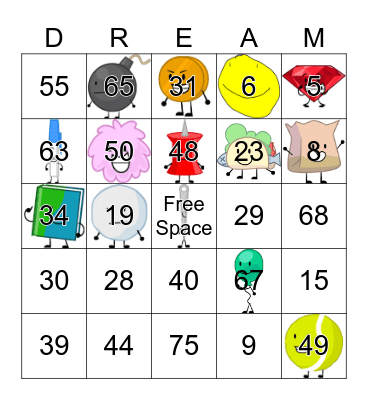 1-75 Bingo Card