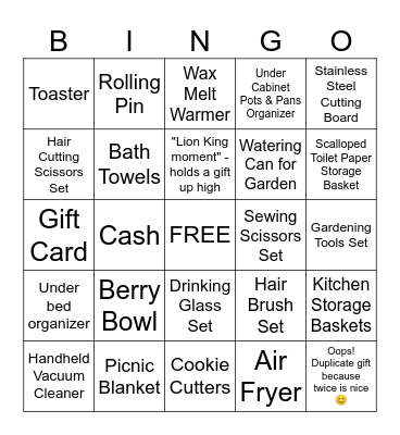 Rachel & Jaisel's Wedding Shower Bingo Card