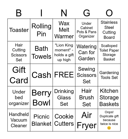 Rachel & Jaisel's Wedding Shower Bingo Card