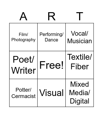 Art Social Bingo Card