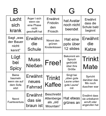 Bingo: Sophs Bingo Card