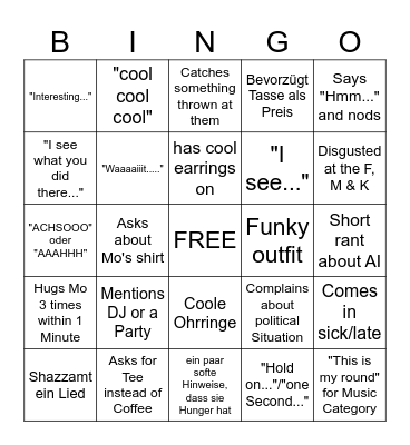 Mo's Bingo. Zieperson: Karen Bingo Card
