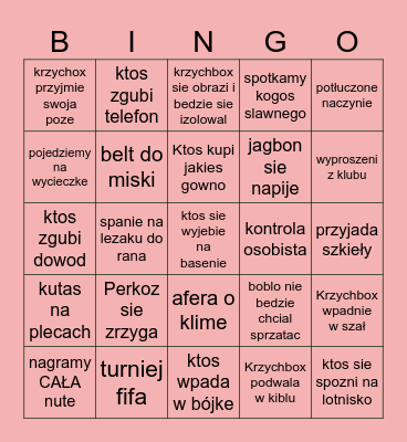 BINGO NA CYPR Bingo Card