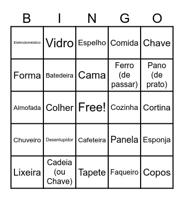 Chá de casa nova Bingo Card