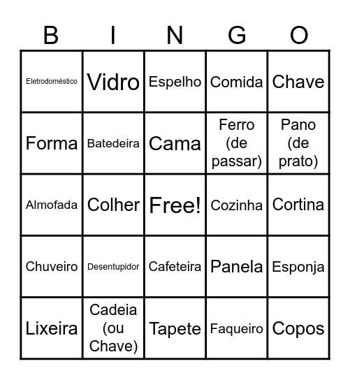 Chá de casa nova Bingo Card