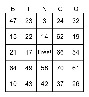 Bingo Card