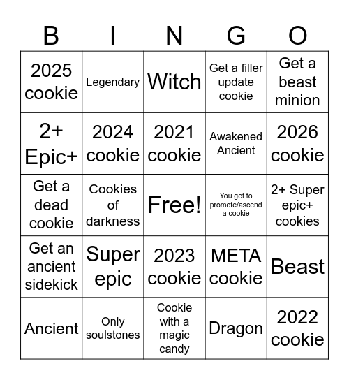 CRK PULLS Bingo Card