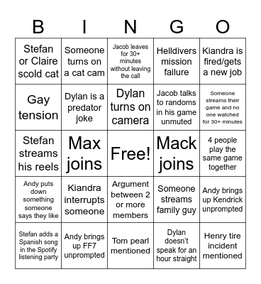Meme cache drinking game Bingo Card