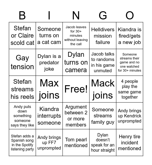 Meme cache drinking game Bingo Card