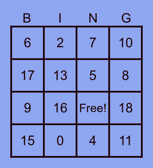 BINGO Card