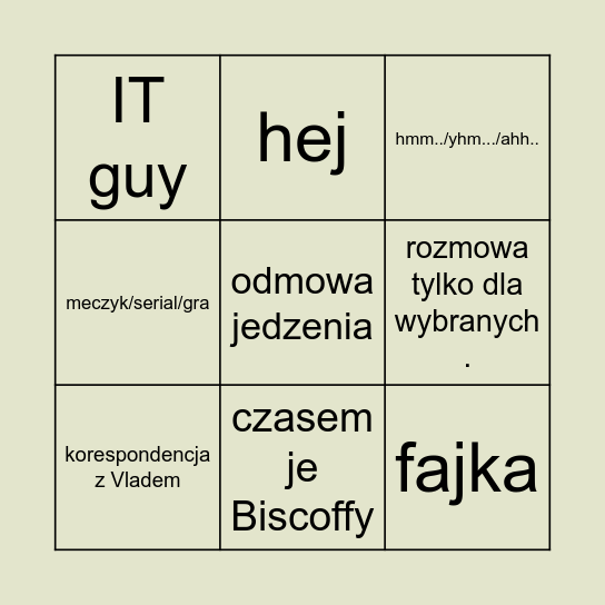 MARCIN Bingo Card