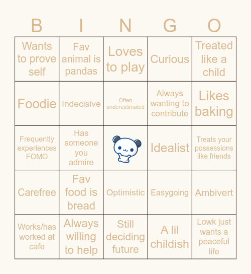 TAOHK&I Kinnies - Pankunchi Bingo Card
