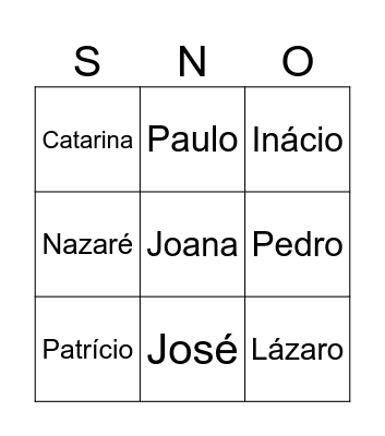 BINGO CRISMA DE JOVENS Bingo Card