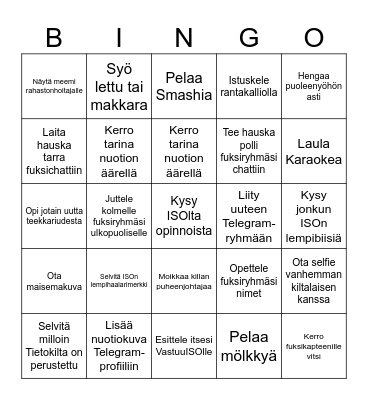 Nuotioiltabingo Card