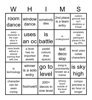 Compo 23 Bingo Card